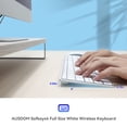 thumbnail image 3 of AUSDOM Full Size Keyboard with Number Pad - 2.4G Wireless Bluetooth, Quiet Slim Multi-Device Rechargeable | Compatible with PC/Mac/Windows - White, 3 of 8