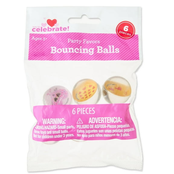 Bouncing Balls Party Favors, Multicolor, 6 Count, Valentine's Day by Way To Celebrate