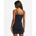 thumbnail image 3 of Billabong Women's Summer Babe Stretchy Rib Knit Sleeveless Bodycon Mini Dress (Small, Black Pebble), 3 of 5
