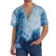 thumbnail image 3 of Haiem Abstract Ocean Waves Men's Casual Shirts Short Sleeve Button Down Shirts Fashion Textured Summer Beach Shirt-4X-Large, 3 of 7