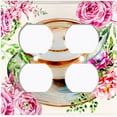 thumbnail image 2 of Metal Light Switch Wall Plate Outlet Cover (Coffee Mocha Espresso Cup Smiley Face Pink Roses - Double Duplex), 2 of 2