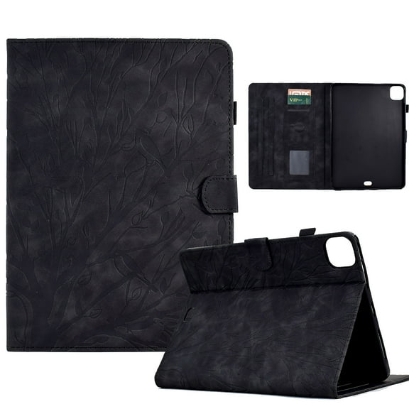 Allytechgroup Exquisite iPad Air 11 Case 2024 – Slim Fit, Pachira Embossed Flip Case Cover for Apple iPad Air 11 Inch 2024, Drop Protective with Kickstand & Auto Sleep Wake Features,Black