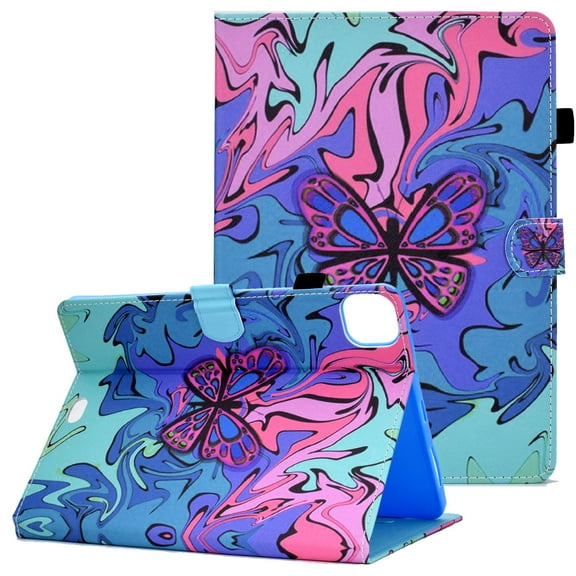 Wallet Case for iPad Pro 11 inch (3rd Gen 2021),Air 4 10.9" Case 2020, Allytech PU Leather and TPU Full Protection Stand Auto Sleep Wake Magnetic Closure Case for iPad Pro 11 2020/2018, Pink Butterfly