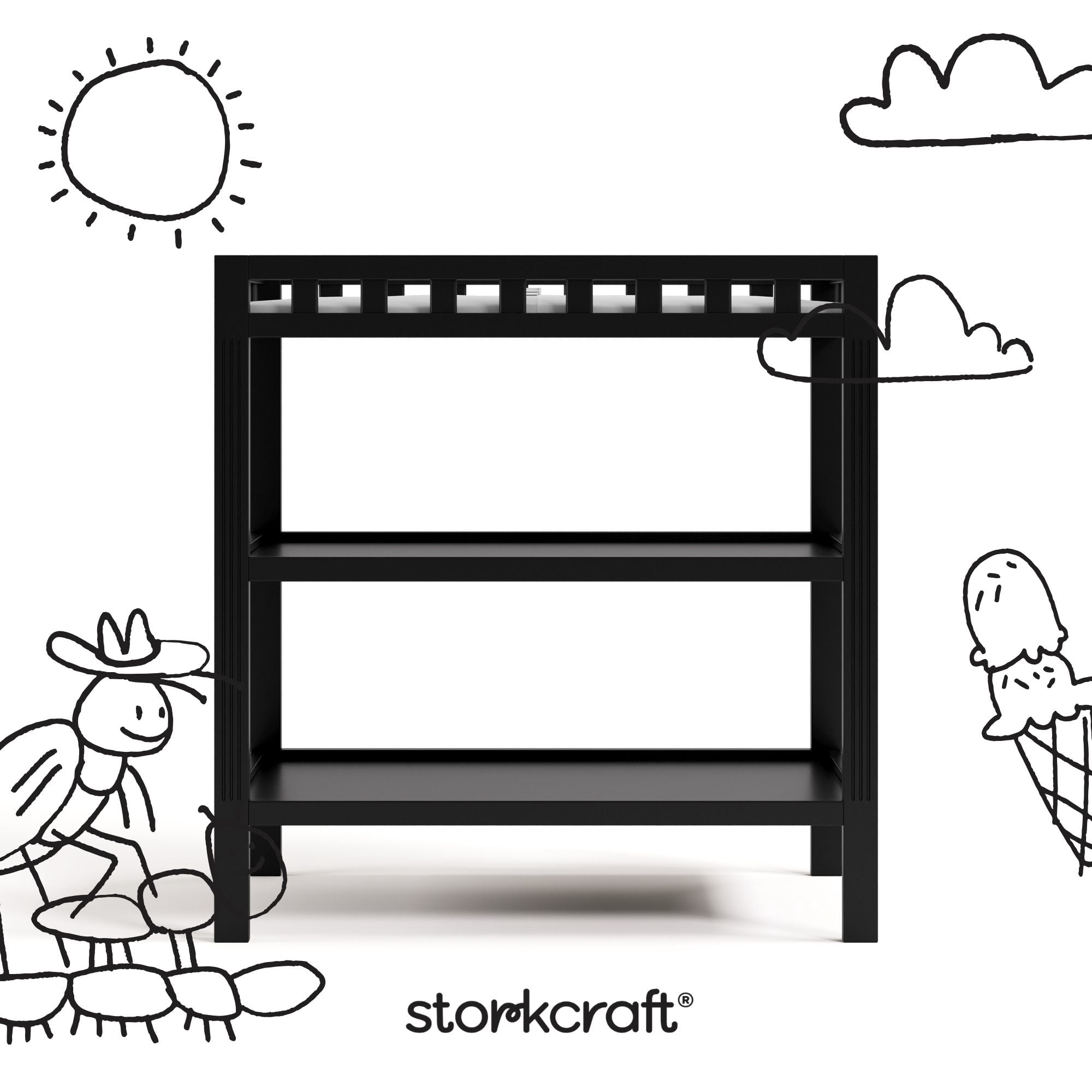 Storkcraft Morningside Infant Changing Table, Black