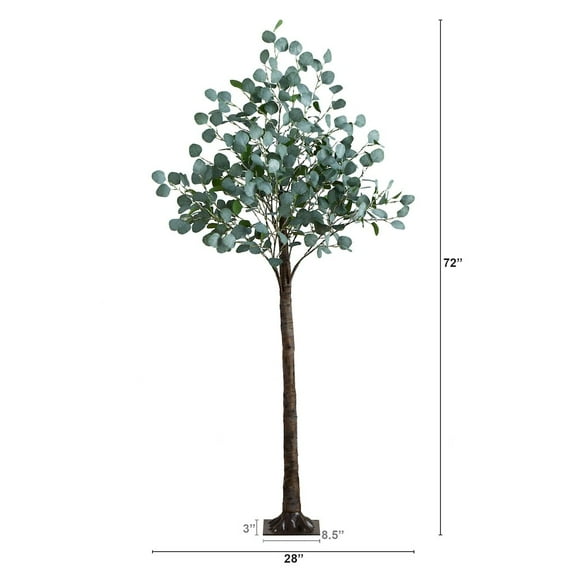 Nearly Natural 6ft. Lighted Artificial Eucalyptus Tree with 420 Warm White LED Lights