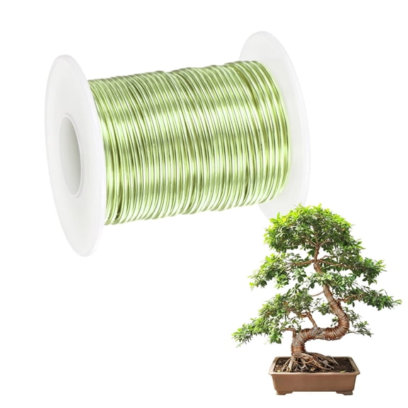 Uxcell 1-Pack Bonsai Training Wire, 1.5mm x 49ft/15m Anodized Aluminum Bonsai Tree Wire for Fine Trunk [Grass Green]