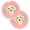 Pink, variant on Checkerboard Blue Buff Poodle Set of 2 Cup Holder Car Coaster