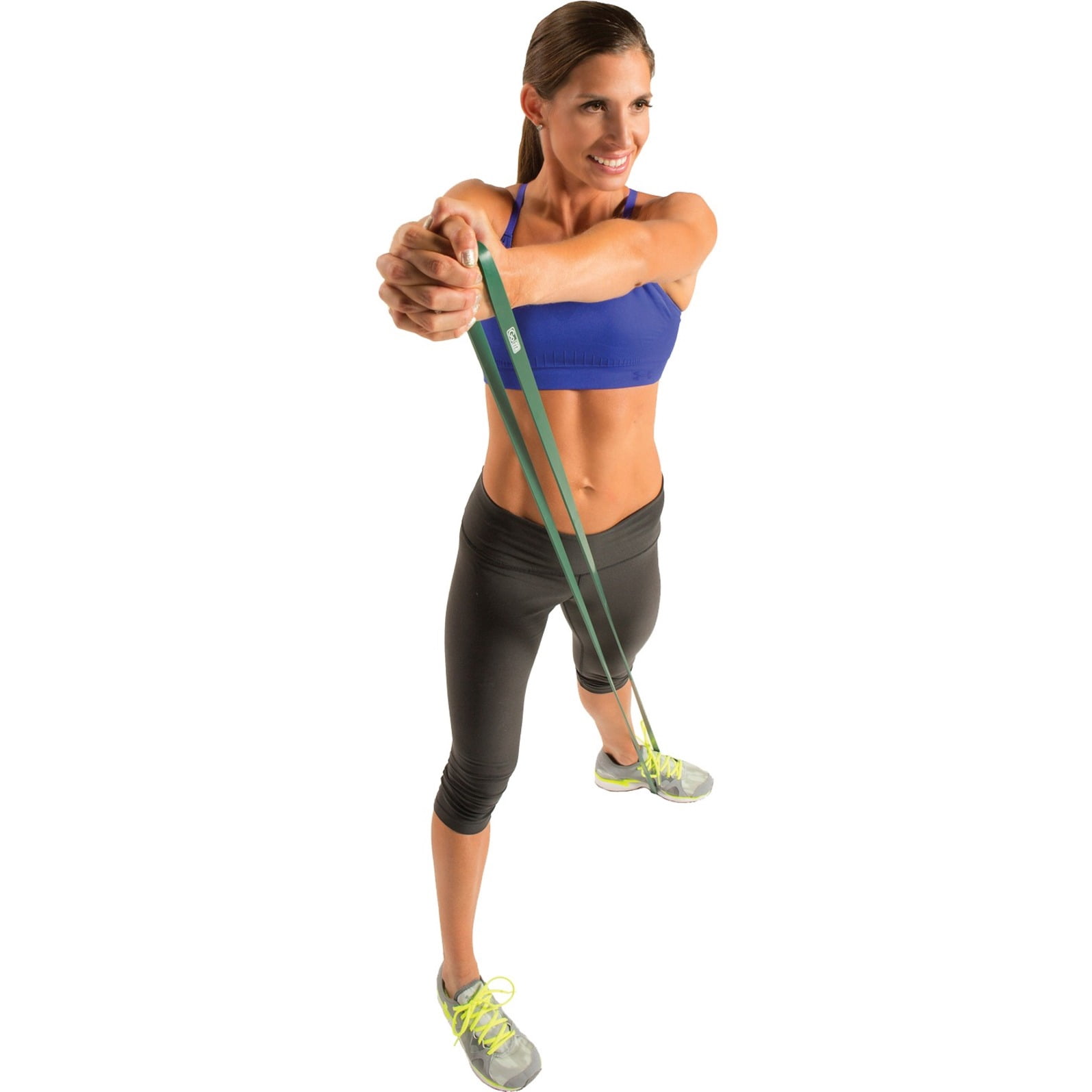 GoFit Wide Super Resistance Bands - Resistance Training Loops - Green 30-50lb