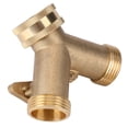 thumbnail image 2 of Conectores de grifo de tubo de manguera divisor de válvula de 2 vías de latón de 3/4 pulgadas para riego de jardín, 2 of 14