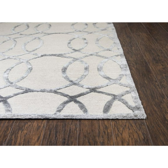 Alora Decor Madison 2'6" x 8' Geometric Cream/DK.Gray Hand-Tufted Area Rug