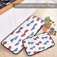 thumbnail image 5 of 2-Piece Kitchen Rugs Set Non-Slip Mats Carpet Floor for Kitchen, Bathroom (19.7"x27.6" & 19.7"x47.2") Red and Blue Stripe Bows, 5 of 7