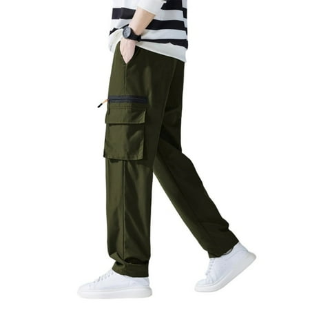 Mens Jeans Relaxed Fit Winter Insulated Cargo Pants Pantalones Carpenter Jeans For Men Flannel Lined Casual Cargo Pants Pantalones Para L Green