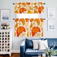 thumbnail image 2 of Ginkgo Leaves Kitchen Curtains Valances and Tiers Set of 3 Orange Leaf Fall Plant Hand-painted Abstract Tier Curtains and Valance with Rod Pocket for Small Windows, 27.5"x36", 2 of 9