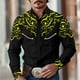 thumbnail image 3 of Camisa de hombre estilo occidental retro geométrico para exteriores, informal, de calle, para uso diario, primavera y otoño, con solapa, manga larga, tallas S-5XL, tela elástica, 3 of 5