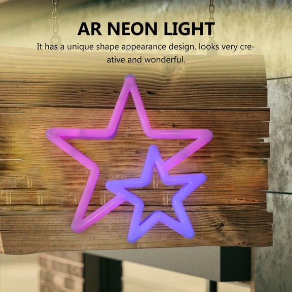EXHUMKY White LED Five-Point Star Neon Wall Light, Decorative Room Atmosphere Lamp for Bedroom, Party, Home Decor