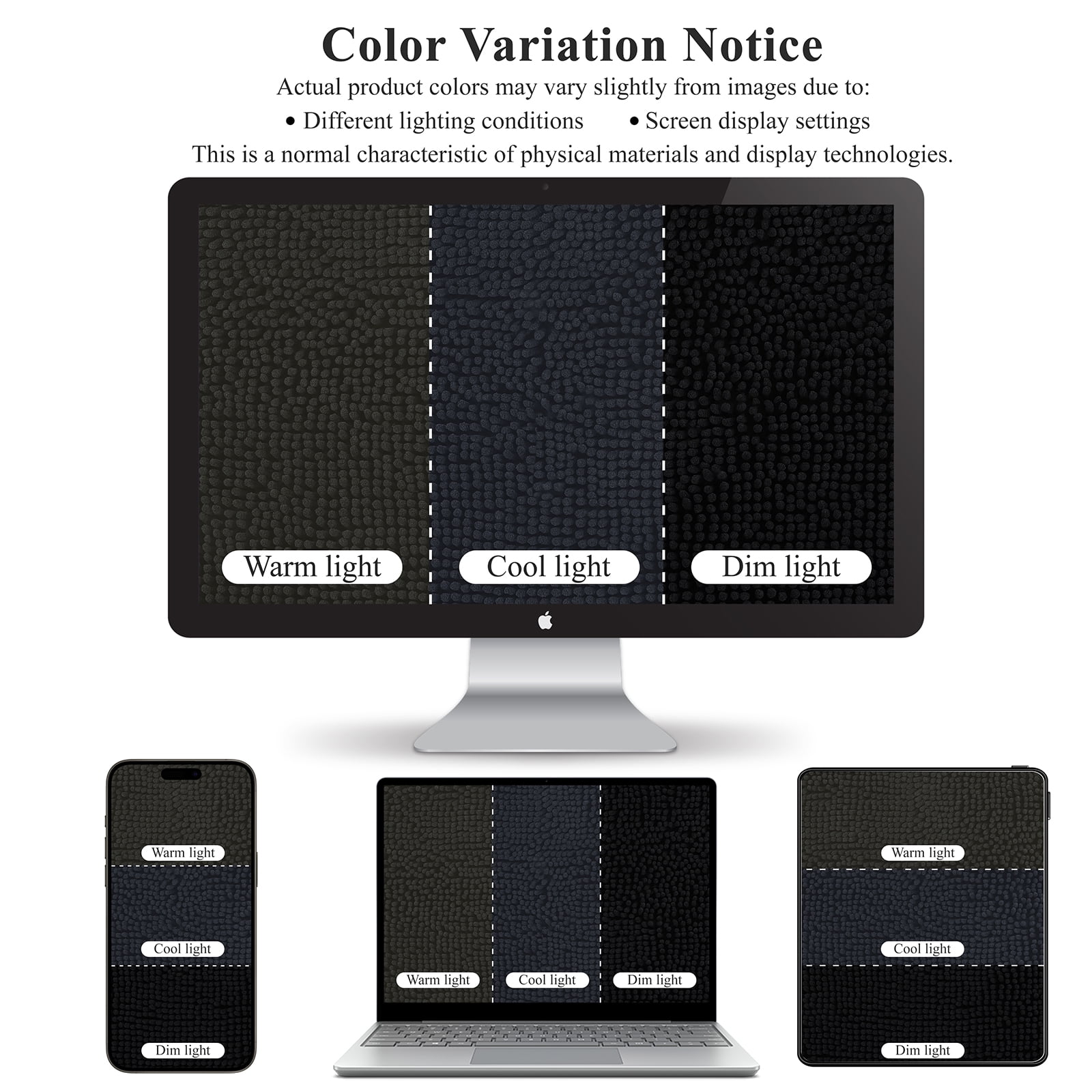 Vaukki Black Bathroom Rug Sets 3 Piece Ultra Soft Absorbent Shaggy Bath Mat Non Slip Toilet Rug for Bathroom