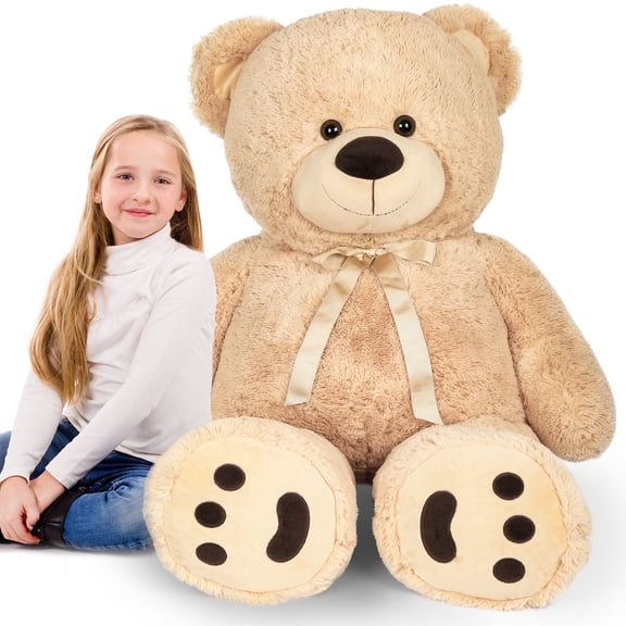 LotFancy Giant Teddy Bear Stuffed Animals, 48" Bear Plush Toy for Girls Girlfriend Wife