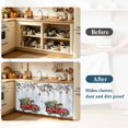 thumbnail image 4 of Christmas Truck Sink Skirt 10"Wx11"L,Dustproof Under Sink Curtain W/ Self Adhesive Tape,Xmas Tree Branch Red Balls Snowflake Rustic Cabinet Curtain Cover for Bathroom Vanity,Kitchen Storage Shelf, 4 of 9