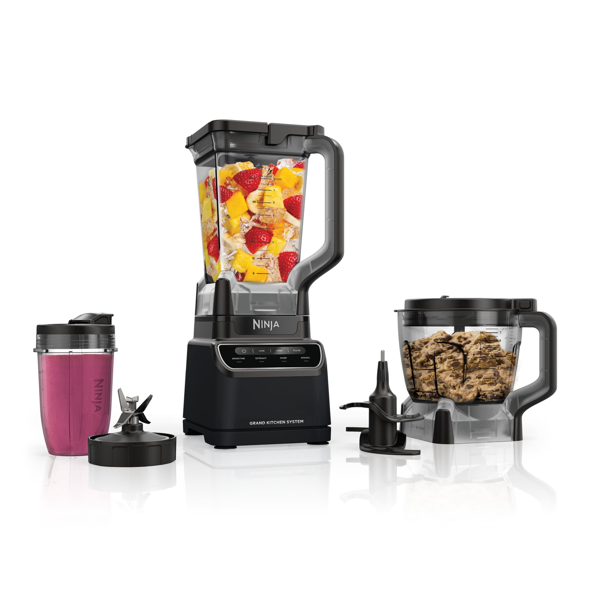 Ninja Grand Kitchen System 72-Oz Blender, 4 Presets, Smoothie, Chop, Dough, 3 Speeds, 1200W, KS500WMBK Black