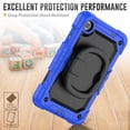 thumbnail image 4 of Case for Lenovo Tab M8 4th Gen 2024/2023 (TB-301FU, TB-300FU), 360 Rotating Stand Handle Pencil Holder Shoulder Strap Heavy Duty Shockproof Cover, Blue, 4 of 7