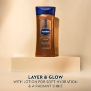 Vaseline Glazed and Glisten Golden Hour Glow Vanilla Cocoa Shimmering Body Gel Oil with Ultra-Hydrating Lipids and 100% Pure Cocoa Butter, 6.8 fl oz