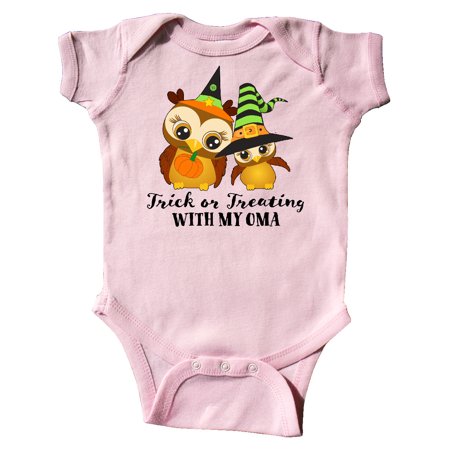 

Inktastic Trick or Treating with my Oma with Cute Witch Owls Gift Baby Boy or Baby Girl Bodysuit