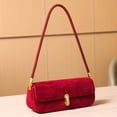 thumbnail image 2 of Bolsos de caja de gamuza sintética vintage para mujer, bolsos y carteras de diseñador de lujo, novedad de 2024, decoración de cerradura de PU, pequeños bolsos de hombro debajo del brazo, 2 of 5