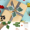 thumbnail image 2 of Christmas Tree Decorations,Festive Christmas Holly Leaf Berry Set 25 Sets for Tree Gift Decor Simulated Green Plants Decoration, 2 of 9