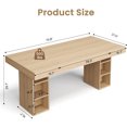 thumbnail image 2 of M optimized 71" Large Dining Table for 6-8, Wooden Kitchen Table w/Large Tabletop & Sturdy Frame, Rectangular Dining Table with Double Pedestal, for Kitchen, Dinner, 2 of 6
