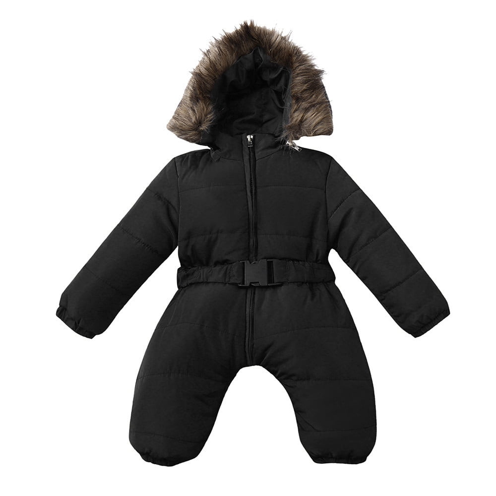 REDARER Winter Romper Jacket, -Lined Hooded Jumpsuit with Quilted Inner Layer, Warm Thick Coat for Baby Boys & Girls,Size:18-24 Months