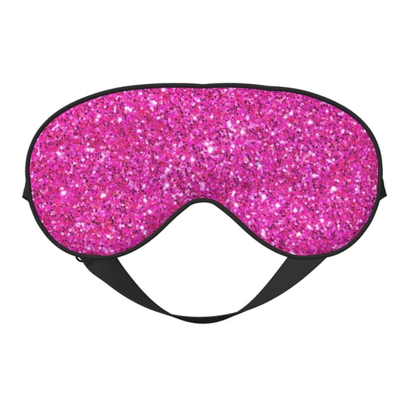 Fuzoiu Rose Red Glitter Print Sleep Masks,Eye Masks with Adjustable Strap for Sleeping,Night Eye Shade for Women Men,Eye Cover for Full Night's Sleep, Travel and Nap