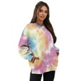 thumbnail image 7 of HELLHERO Tie Dye Print Women Pullover Top Trendy, Casual Oversized Long Sleeve Sweatshirt Comfy Crewneck Sweatshirt Fall Clothes Size XL, 7 of 7