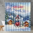 thumbnail image 2 of Hello Welcome Winter The Ski Siberian Husky Snowy Day Shower Curtain Husky Dog Lover Gifts Waterproof Bathroom Bathtub Curtain - 13013, 2 of 5