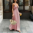 thumbnail image 6 of Mifsaly Womens Boho Maxi Dresses V Neck Spaghetti Strap Sleeveless Flowy Summer Sundresses Striped Print Lightweight Beach Vacation Dress XL, 6 of 8