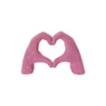 thumbnail image 3 of 5.1x1.8x2.9 in Heart Hands Statue,Love Finger Sculptures, Sparkles Under Light,Made of Countless Beads, Modern Home Decor Art for Living Room, Bedroom, Office, Bookshelf, Wedding (Pink), 3 of 6