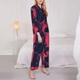 thumbnail image 2 of KLL Rock Skull Guitarist Print Women's Long Sleeve Pajamas with Pants Sleepwear Loungewear 2 Set-Medium, 2 of 8