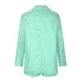 thumbnail image 3 of Women Suit Sets for Women Zpanxa 2 Piece Outfits for Women, Long Sleeve Solid Color Blazer with Pockets Shorts Suit Sets, Open Front Blazer and Short Pants Suit Sets Mint Green S, 3 of 3