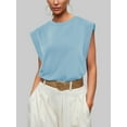 thumbnail image 2 of Chiclily Cap Sleeve Tank Tops for Women Summer Casual Basic T-Shirts, Light Blue 2XL, 2 of 6