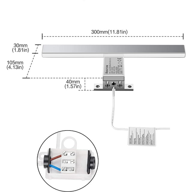 Modern LED Rotatable Vanity Light Fixtures Silver Aluminum for Bathroom Wall Light