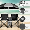 thumbnail image 3 of UBesGoo, Beach Chair,  Two Seat Portable Chair, Folding Chairs for Outside with Umbrella, Fishing Chair with Canopy, With Bag Black, 3 of 9