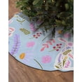thumbnail image 2 of Blue Spring Floral Easter Christmas Tree Skirt 48 Inches Large Christmas Skirt Tree, Watercolor Bunny Botanical Tree Skirt Christmas Decorations for Fireplace Party Holidays Indoor Outdoor, 2 of 7