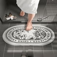 thumbnail image 1 of Alfombrilla de baño tipo cachemira, absorbente, antideslizante, para entrada de baño, ovalada, 1 of 5