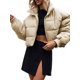 thumbnail image 2 of Txlixc Chaqueta corta y esponjosa para mujeres con cremallera de cuello largo Txlixc moda, 2 of 5