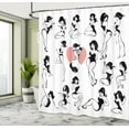 thumbnail image 5 of Ambesonne Fashion Shower Curtain, Woman Heart Tattoo Model, 69"Wx84"L, White and Black, 5 of 5