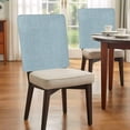 thumbnail image 4 of Blue Linen Texture Dining Chair Back Cover Only, Farmhouse Pure Color Linen Textured Chair Back Covers Set of 6, Removable Washable Slipcovers for Dining Room, Wedding & Holiday Decoration, 4 of 9