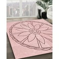 thumbnail image 3 of Ahgly Company Machine Washable Indoor Round Transitional Pink Bubble Gum Pink Area Rugs, 3' Round, 3 of 7