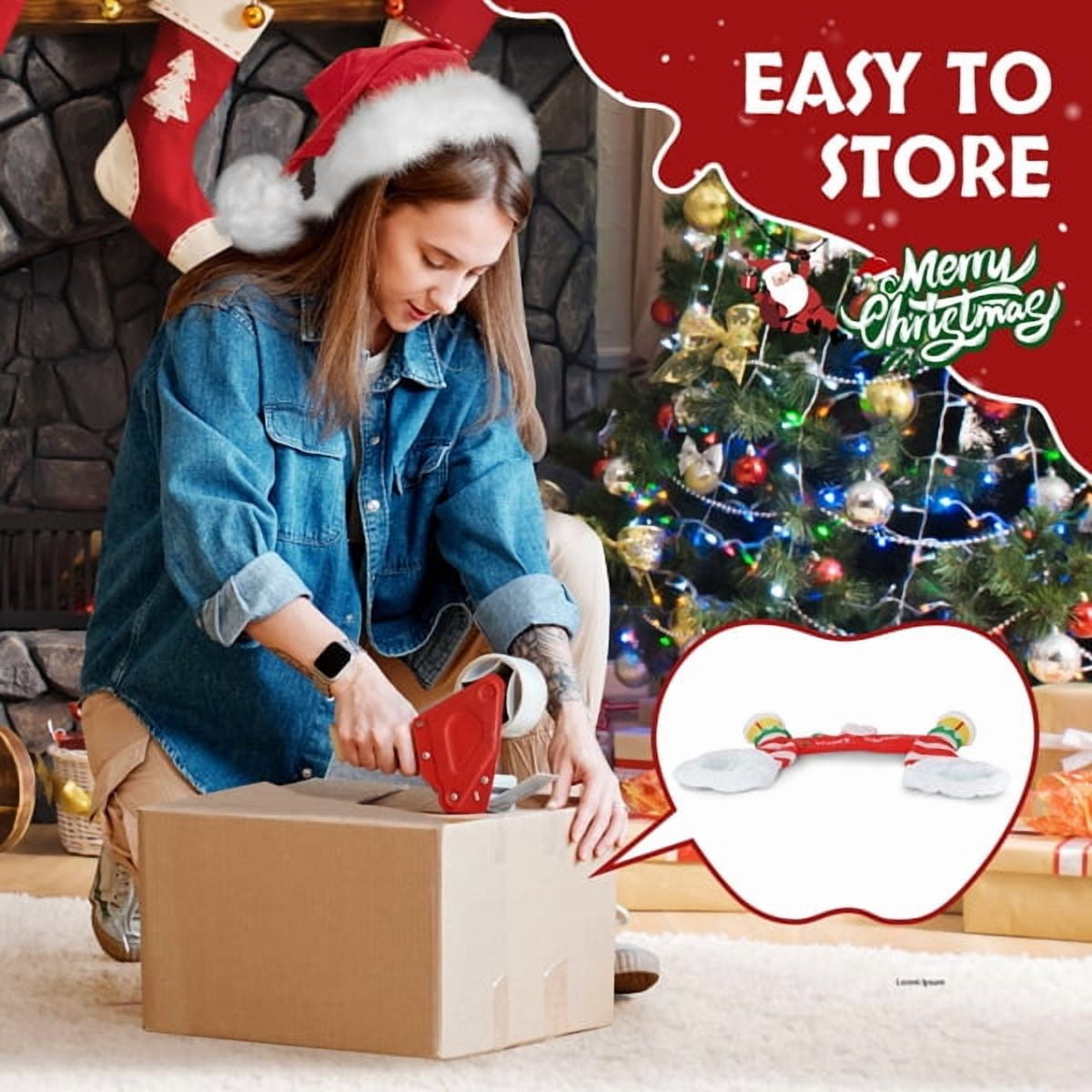 8.9FT Christmas Inflatable Archway, Built-in LED Lights, Waterproof Polyester, Indoor/Outdoor Yard/Store Holiday Decor
