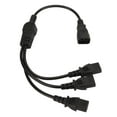 thumbnail image 4 of IEC 320 C14 To 3 X C13 Power Adapter Cable, Short Flame  Brass Core 075 1 To 3 C14 To 3 X C13 Y Splitter Cable PVC Shell  For, 4 of 8