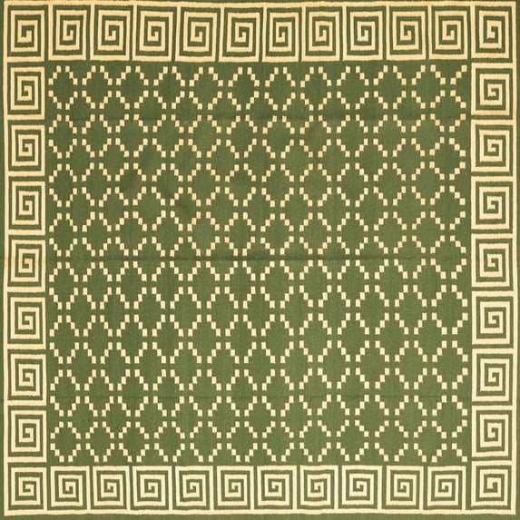 Ahgly Company Indoor Square Abstract Brown Contemporary Area Rugs, 6' Square