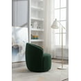 thumbnail image 3 of Swivel Barrel Chair, Teddy Fabric Swivel Accent Armchair with Black Powder Coating Metal Ring, Modern Comfortable Single Sofa Chair with Soft Seat, Upholstered Chair for Living Room Bedroom,Dark Green, 3 of 8